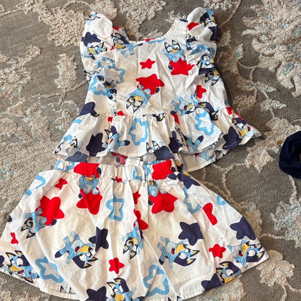 Bluey Girls 2 piece Blouse and Skort